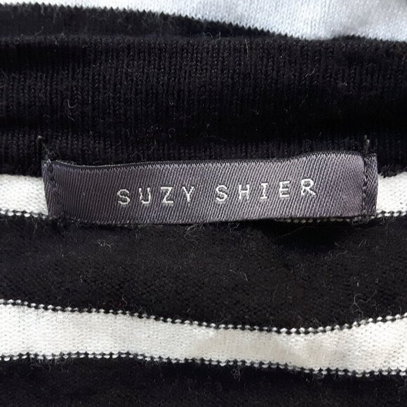 BEAUTIFUL SUZY SHIER Stripe Wrap Cardigan Open Front One Button Closure XS - Picture 4 of 6